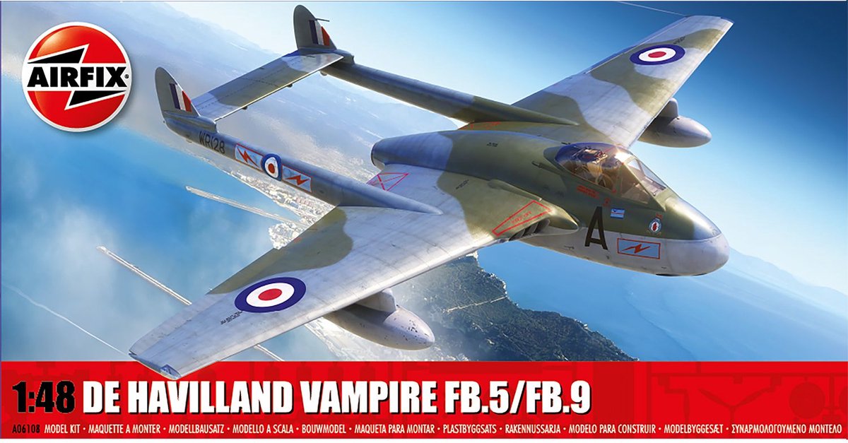 1:48 Airfix 06108 De Havilland Vampire FB.5 FB.9 Plastic kit