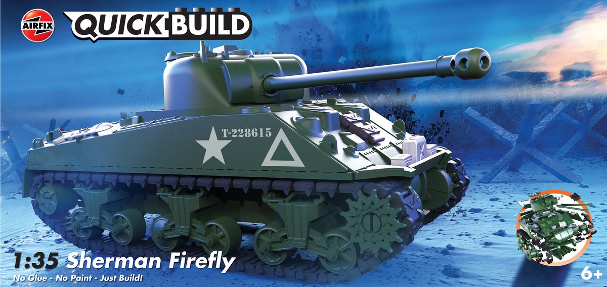 Airfix Modelbouwpakket - J6042 QUICKBUILD Sherman Firefly Tank Plastic - Airfix -