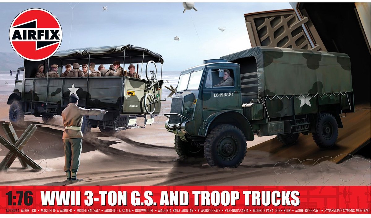 Airfix Modelbouwpakket Auto - 03306A WWII Bedford QL 3-Ton Algemene Service- en Troepentransportvrachtwagens Plastic - 1:76 -