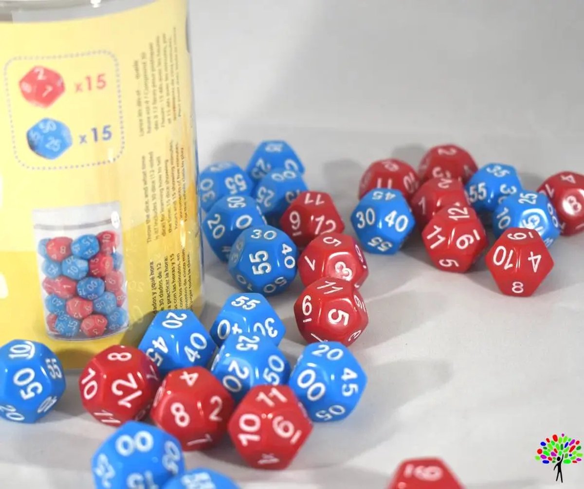 Akros - Klokkijk Dobbelstenen - rekenen - klokkijken