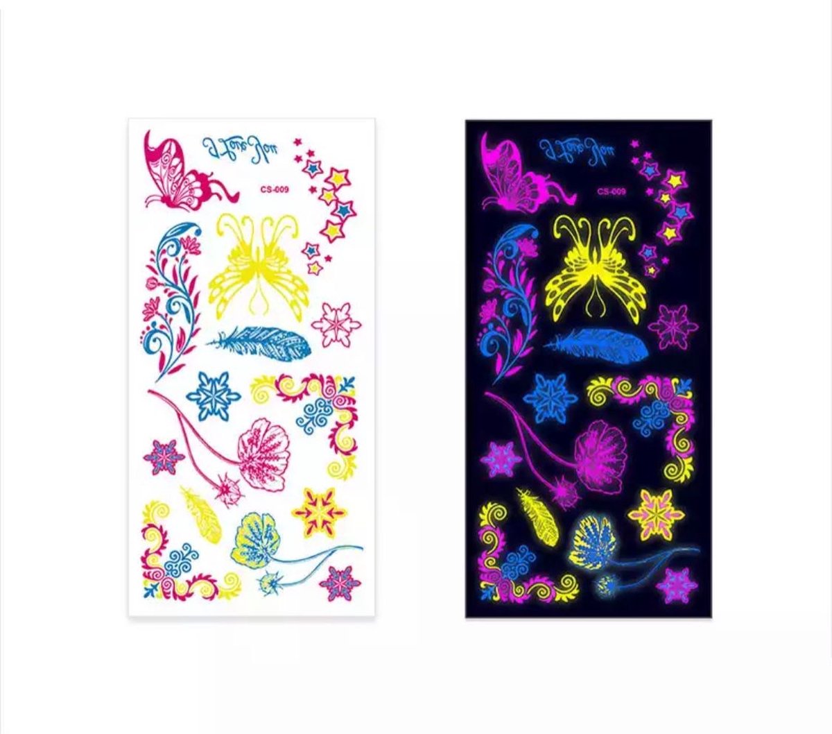 Akyol Nep tattoo – fake - tattoo - kleurrijke  tattoos - festival -  bohemian - feest - zomer - dames - glitters - juwelen tattoo - plaktattoo - neppe tattoo – 1 vel met tattoos – fantasie – nep tattoo – festival tattoo – goud