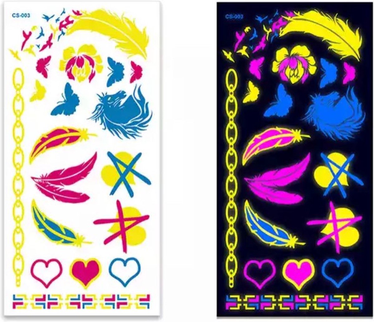 Akyol Nep tattoo – fake - tattoo - kleurrijke  tattoos - festival -  bohemian - feest - zomer - dames - glitters - juwelen tattoo - plaktattoo - neppe tattoo – 1 vel met tattoos – fantasie – nep tattoo – festival tattoo – goud