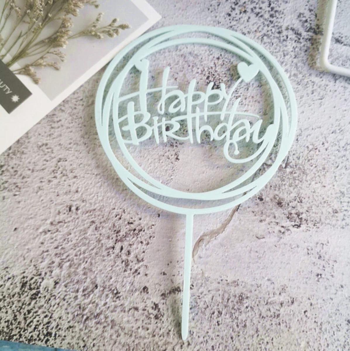 caketopper -cake topper -taart topper -happy birthday topper -blauwe taarttopper -blauwe taart topper - verjaardag topper-- Verjaardag Cake Topper Bling Sparkle- Decoratie Teken Gelukkige Verjaardag- Cake Topper Meisje Verjaardag Dessert Decor