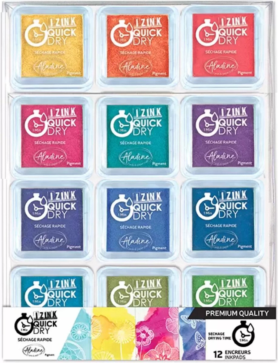   - Izink Quick Dry Pigment Inktkussen Set - Basis