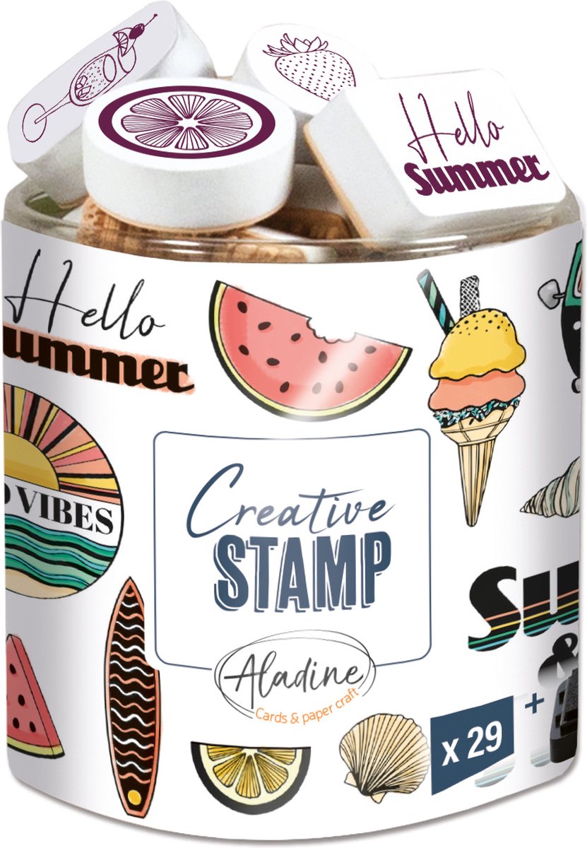 Aladine Aladine Stampo Stempel Set Zomer 29 stuks