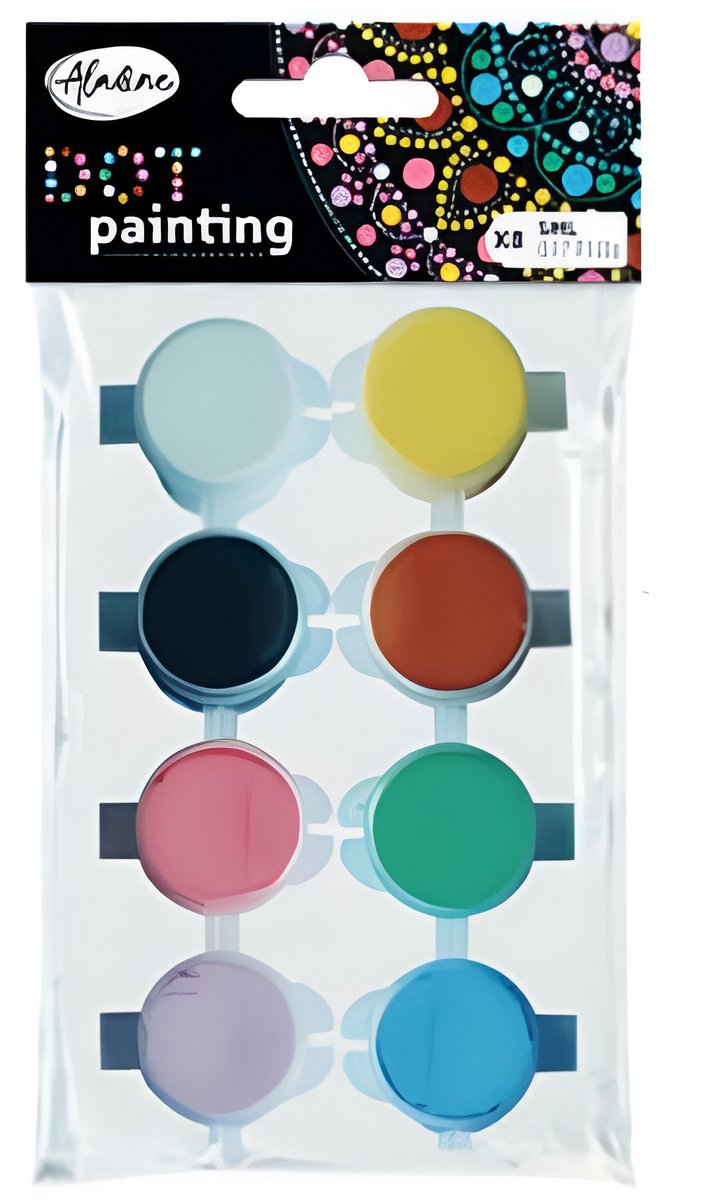Aladine dot painting set - 8 kleuren creatieve verf voor kinderen.