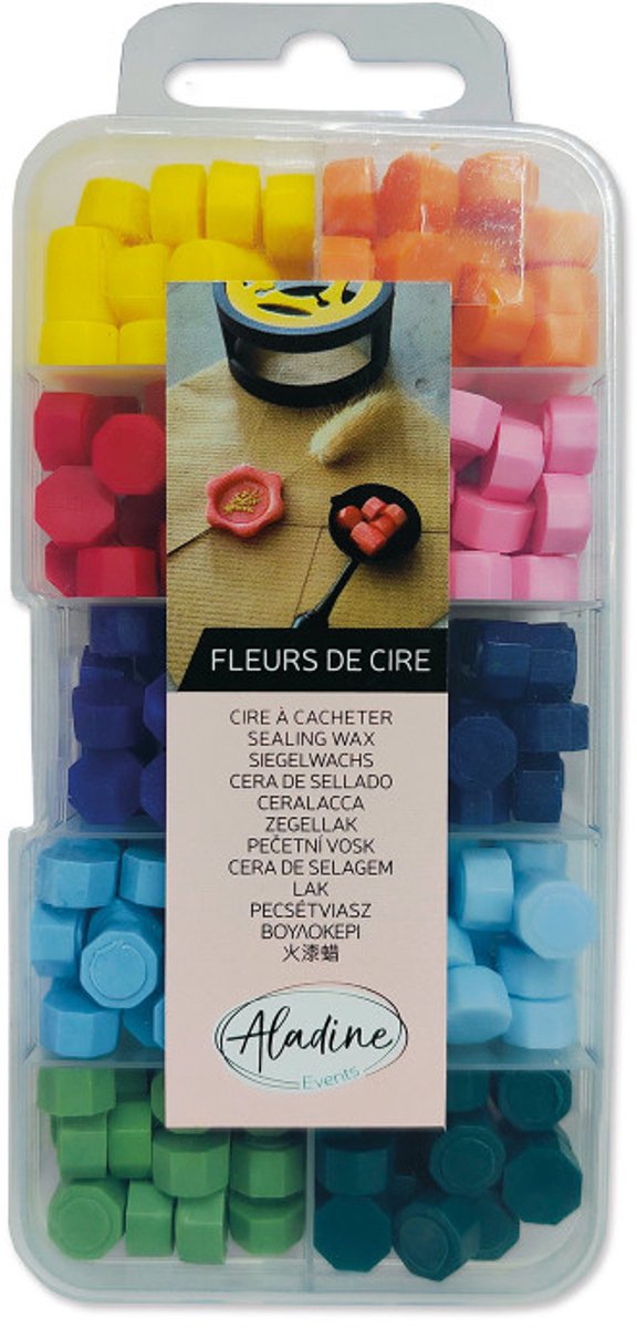 Aladine zegelwas set - 10 felle kleuren creatieve wax.