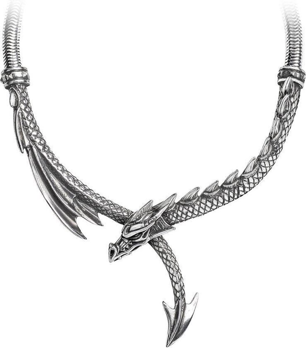 Alchemy Gothic Dragons Lure Necklace Dames Halsketting - zilverkleurig - Standard