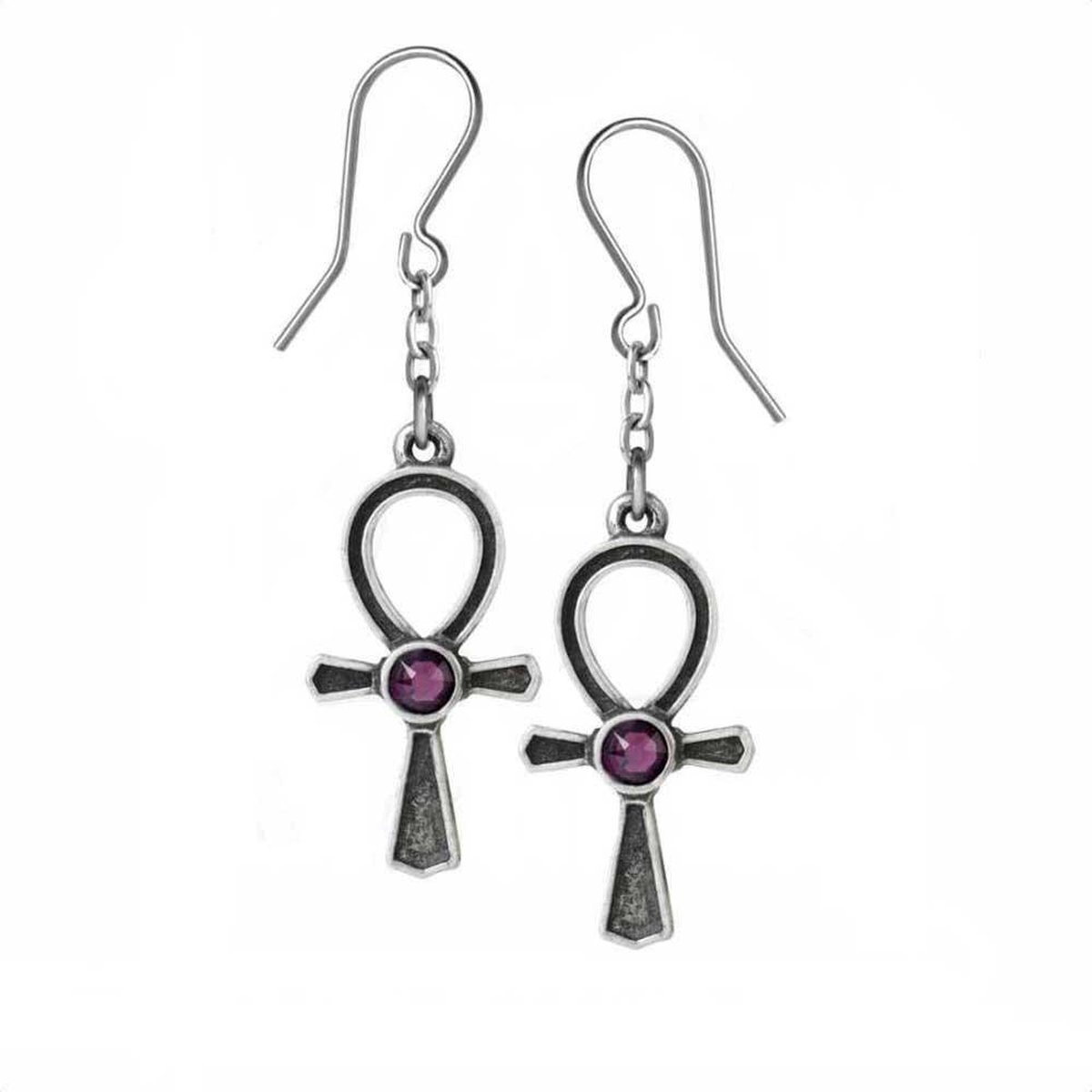 Alchemy Gothic Oorbellen ANKH OF OSIRIS Zilverkleurig