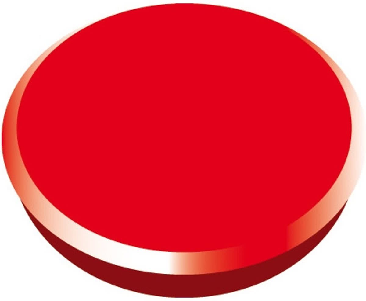 Magneet   24mm rond blister a 6 stuks rood