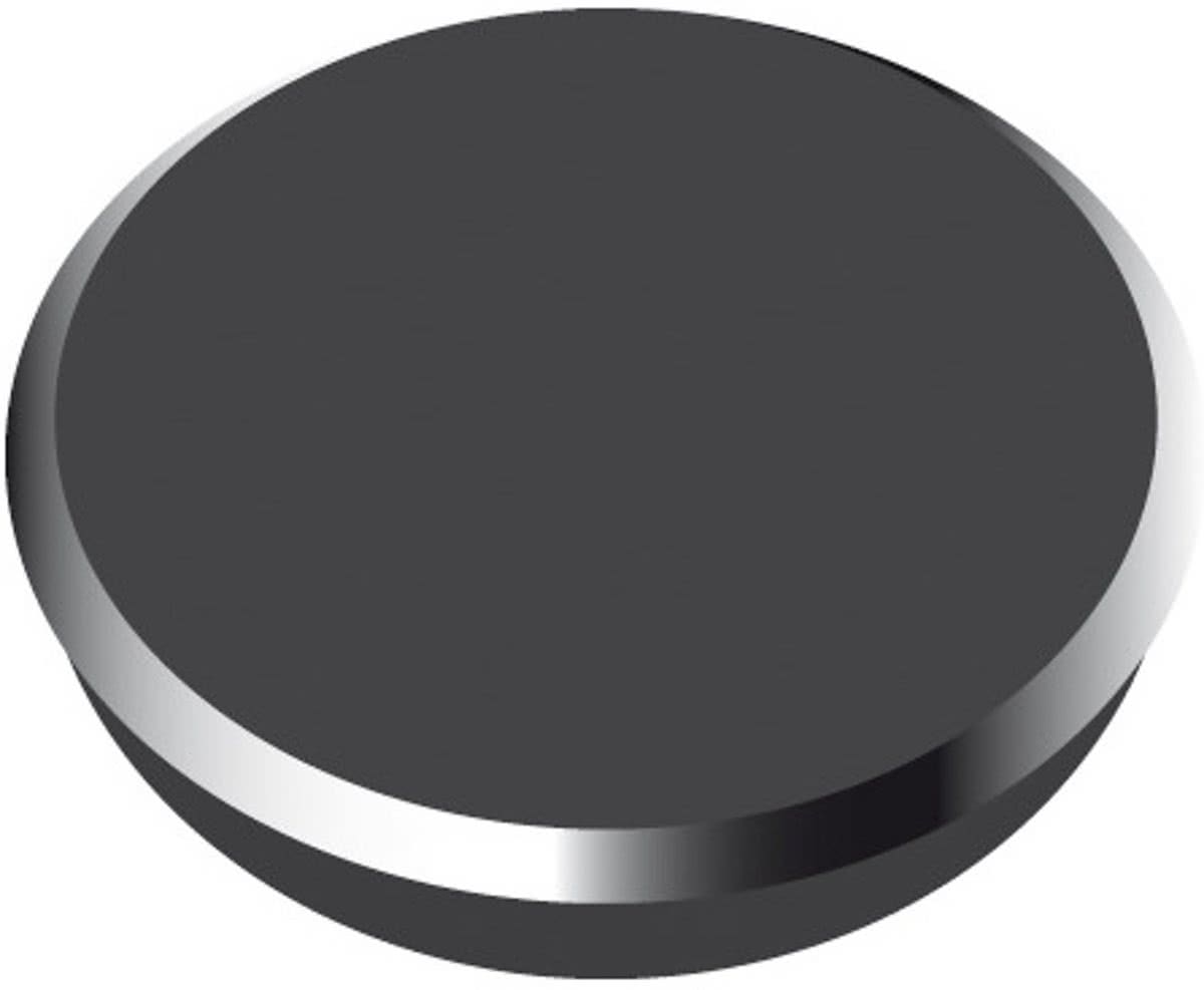 Magneet   24mm rond blister a 6 stuks zwart