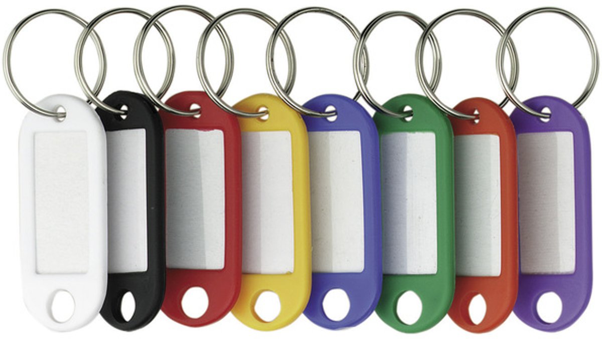 sleutellabels Alco met verwisselbaar etiket assorti zak a 10 stuks