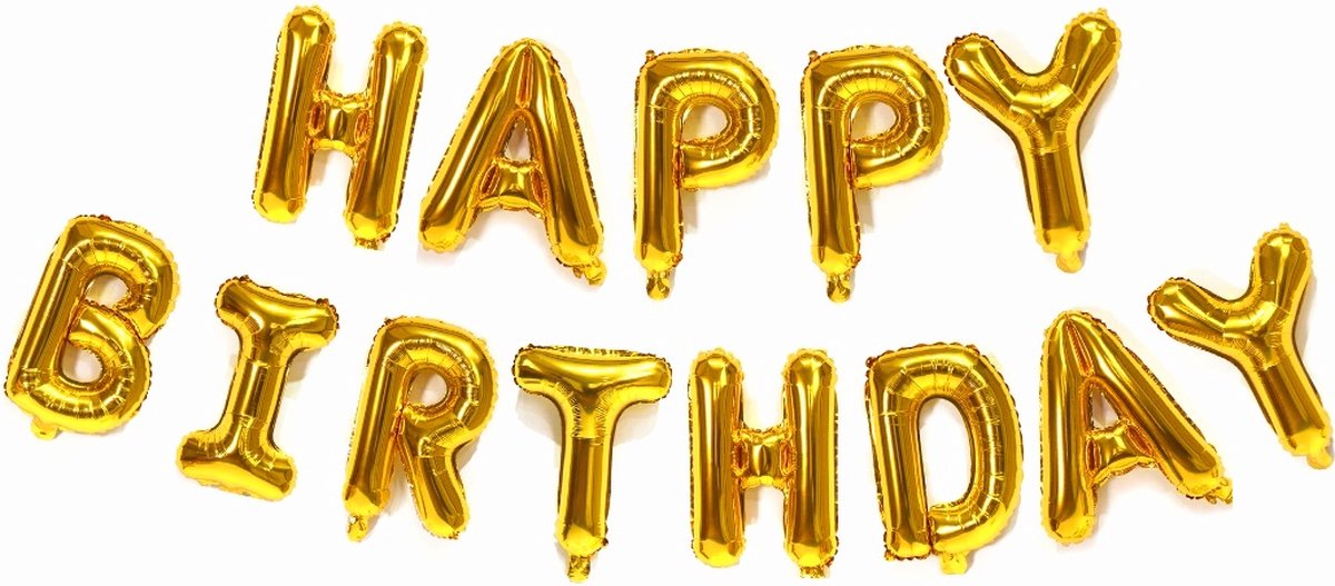 40 Cm Happy Birthday Ballon Goud Slinger/ Gelukkige Verjaardag/ Brief Folie Ballonnen/ Set Party Decoratie/ Verjaardag Versiering/ Aluminium Folie Ballon/ Verjaardagsfeestje Decoratie/ Kinderen en Volwassenen feestje…1 Stuk