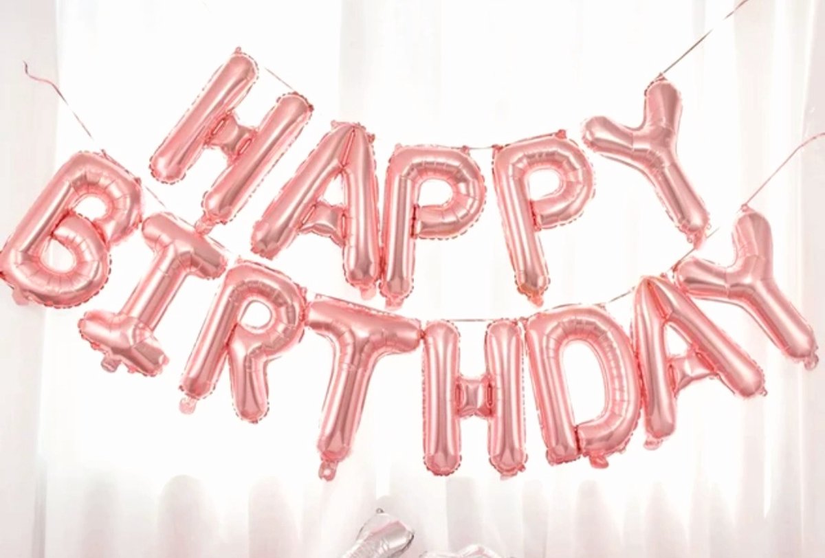 40 Cm Happy Birthday Ballon Rosé goud Slinger/ Gelukkige Verjaardag/ Brief Folie Ballonnen/ Set Party Decoratie/ Verjaardag Versiering/ Aluminium Folie Ballon/ Verjaardagsfeestje Decoratie/ Kinderen en Volwassenen feestje…1 Stuk