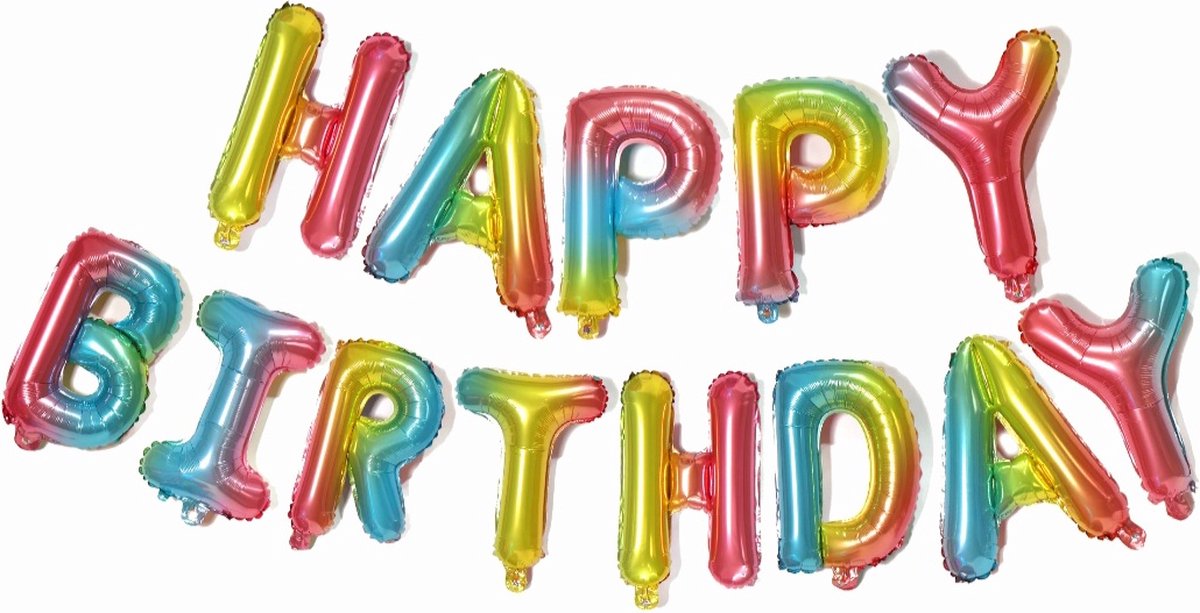40 Cm Happy Birthday Ballon Slinger Regenboog/ Gelukkige Verjaardag/ Brief Folie Ballonnen/ Set Party Decoratie/ Verjaardag Versiering/ Aluminium Folie Ballon/ Verjaardagsfeestje Decoratie/ Kinderen en Volwassenen feestje…1 Stuk
