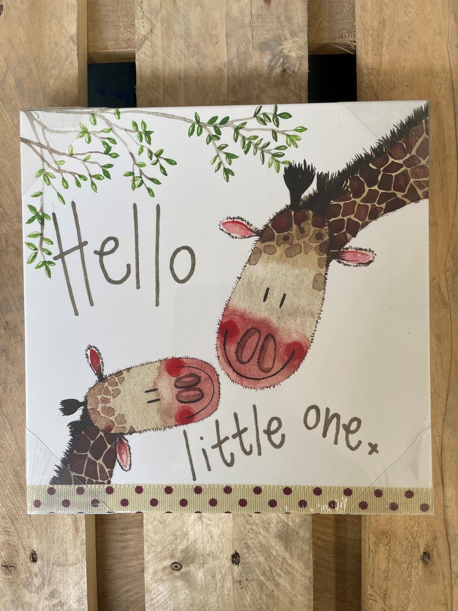 Alex Clark Canvas Hello little one Medium - Canvas doek Giraffe