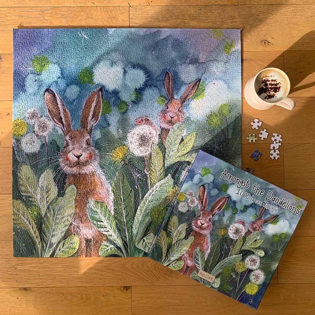 Alex Clark Puzzel 1000 stukjes Amongst the Dandelions ~ Konijntjes