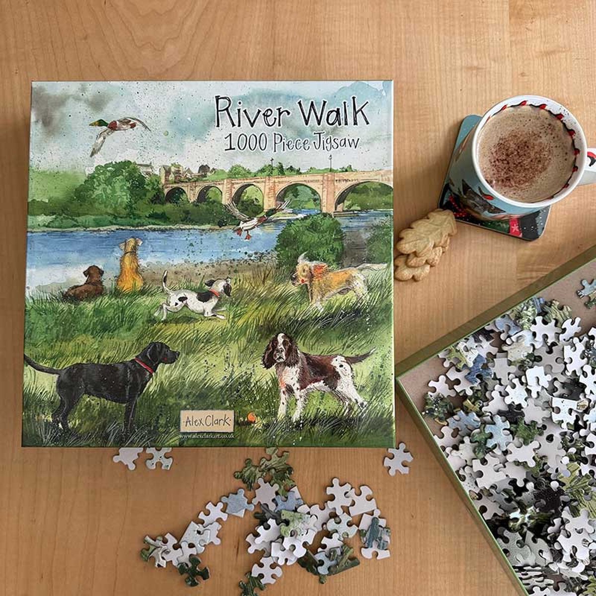 Alex Clark Puzzel 1000 stukjes River Walk ~ Honden