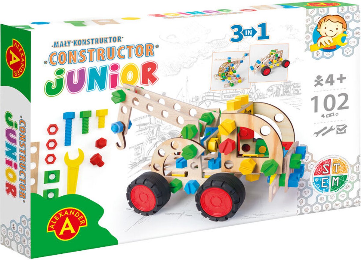 Alexander Toys Constructor Junior - 3×1 – Pull Truck - 102pcs