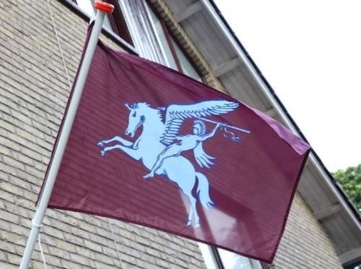 Airborne vlag 70 x100 cm maroon rood