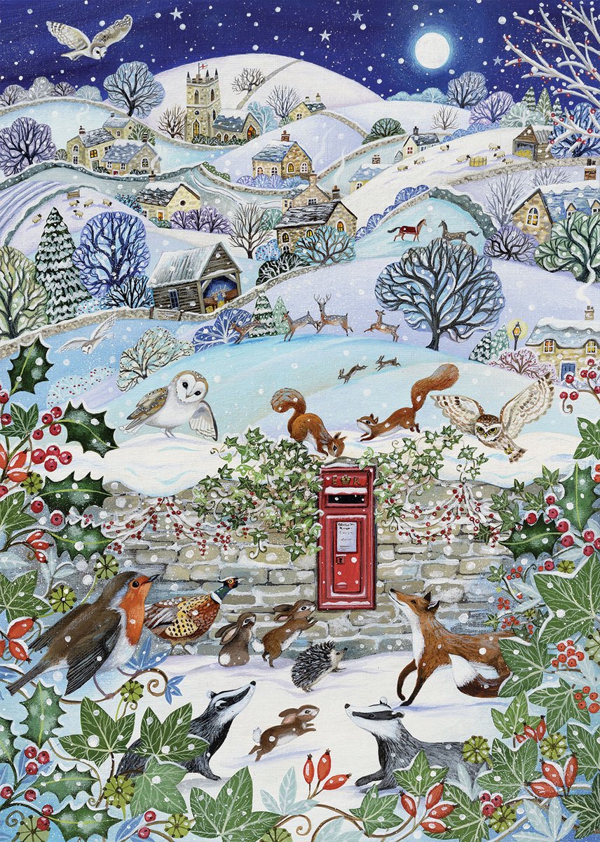 Alipson Puzzle Dorf in einer Winternacht - 500 Teile.