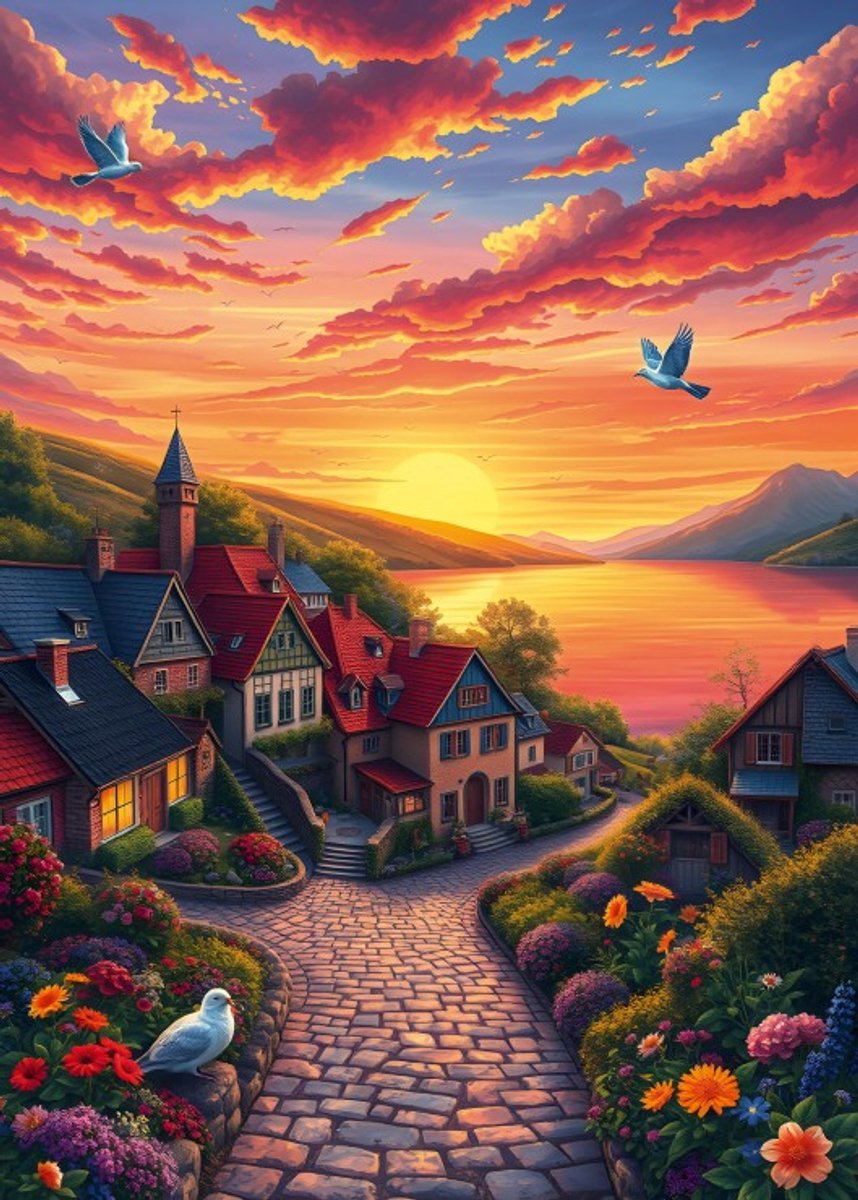 Alipson Puzzle legpuzzel Lake View - 500 stukjes multicolor.