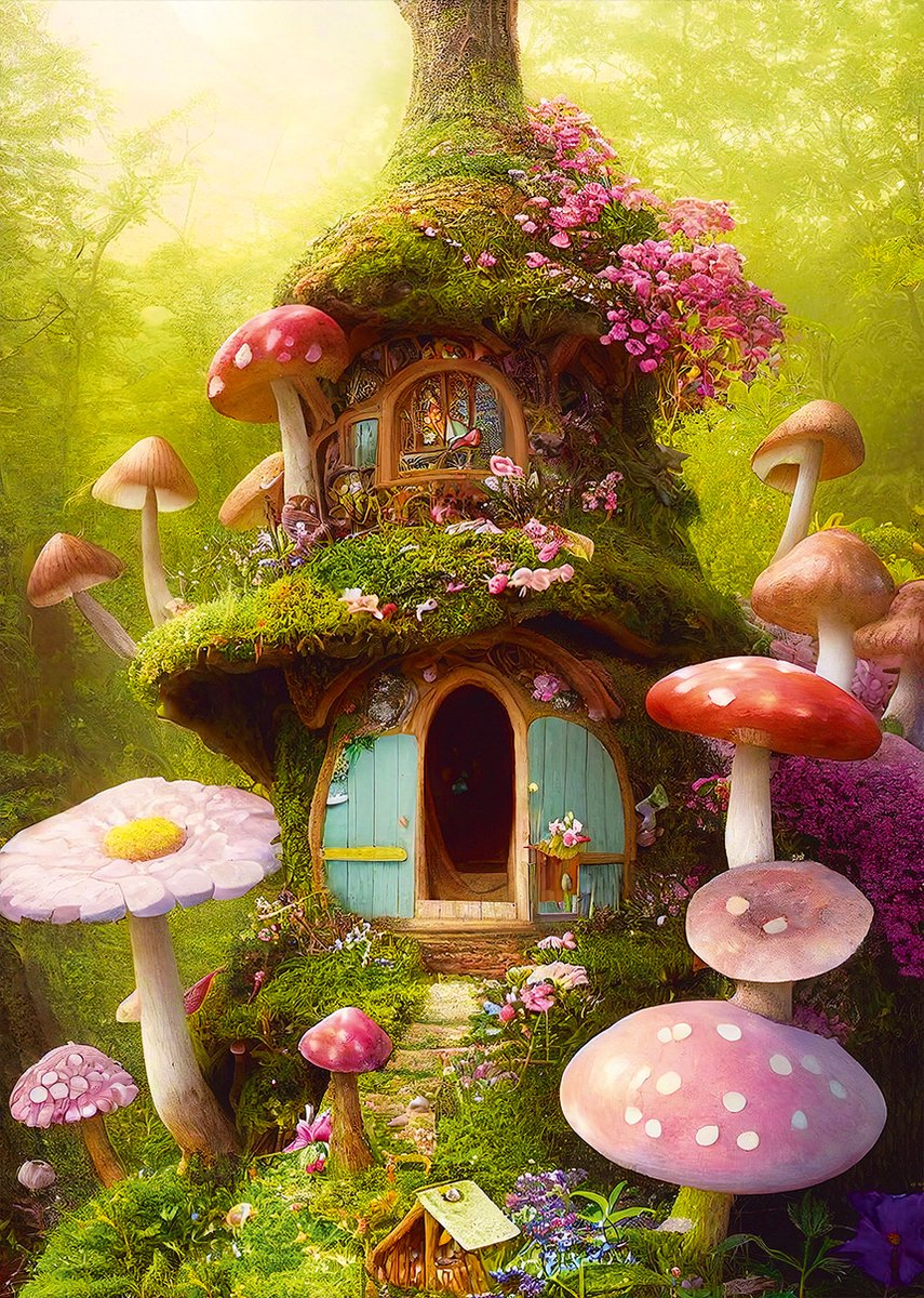 Alipson Puzzle legpuzzel Mushroom House - 1000 stukjes multicolor.