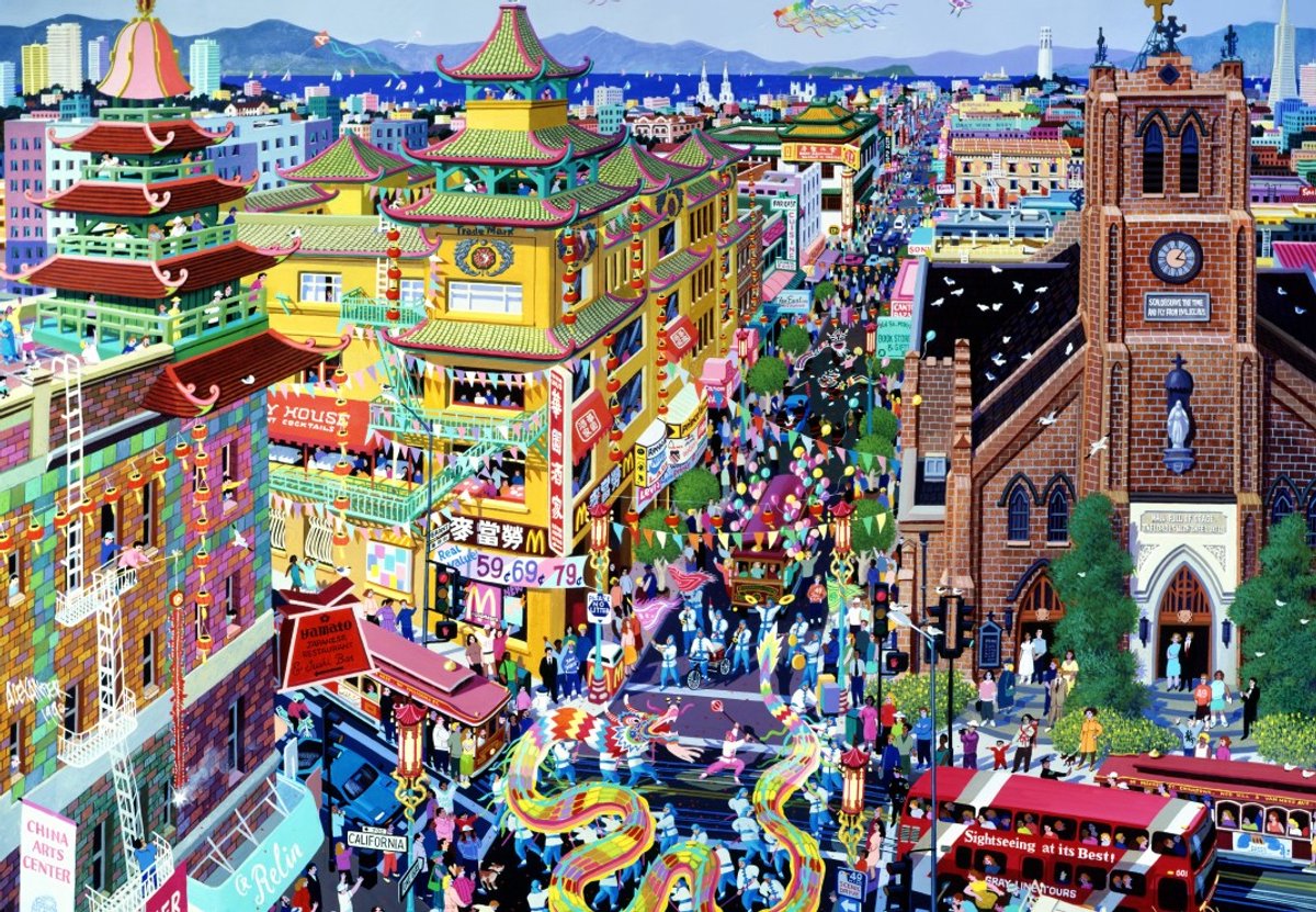Alipson Puzzle legpuzzel San Francisco China Town 1000 stukjes multicolor.