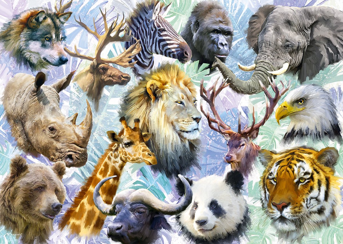 Animal Heads Puzzel 500 stukjes