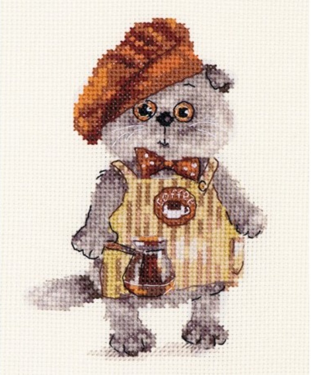 Borduurpakket Kat Barista - Alisa