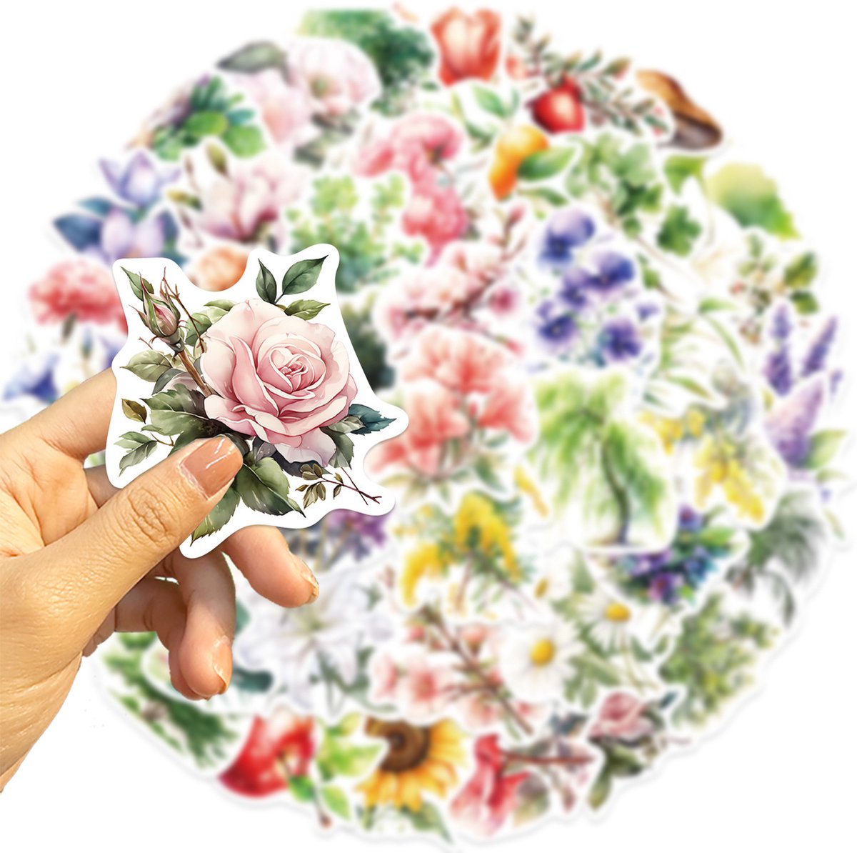 Bloemen Stikers - 50 Stuks - Stiker voor laptop - Laptop stikers - Stiker voor kinderen - Kinderstickers - Sticker voor koffer - Stiker voor beker - Stiker voor gittar - Stiker voor motor