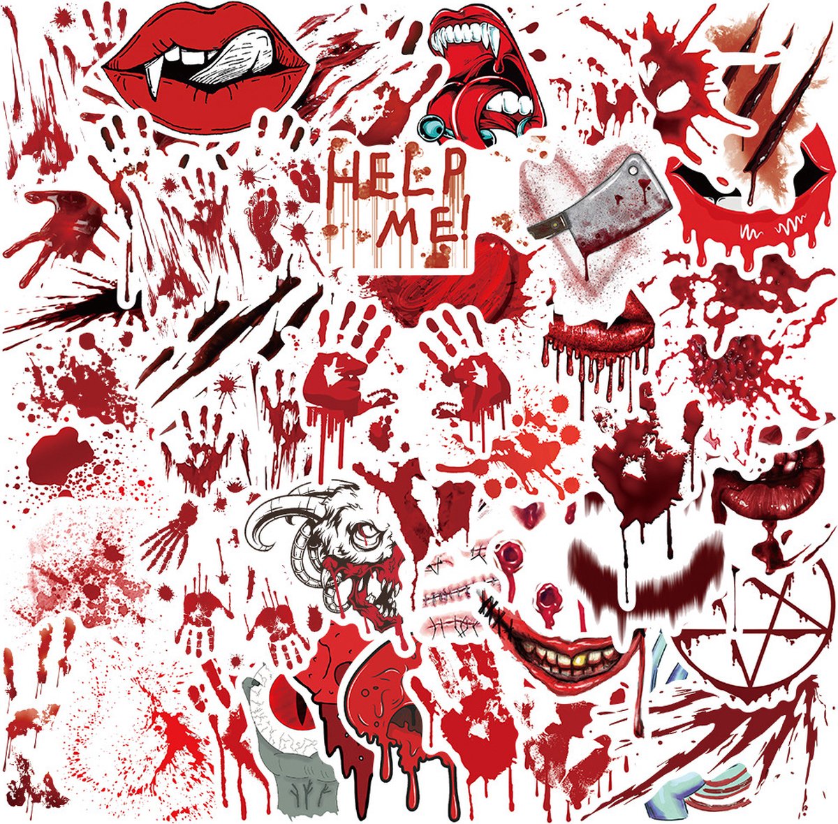 Horror stickers - Stickers 50 Stuks - angst Stickers - Skateboard Stikers - Laptop Stickers - Sticker voor Laptop - Stickers voor Volwassenen - Stickervellen - Plakstickers - Stickers Koffers - Bullet Journal