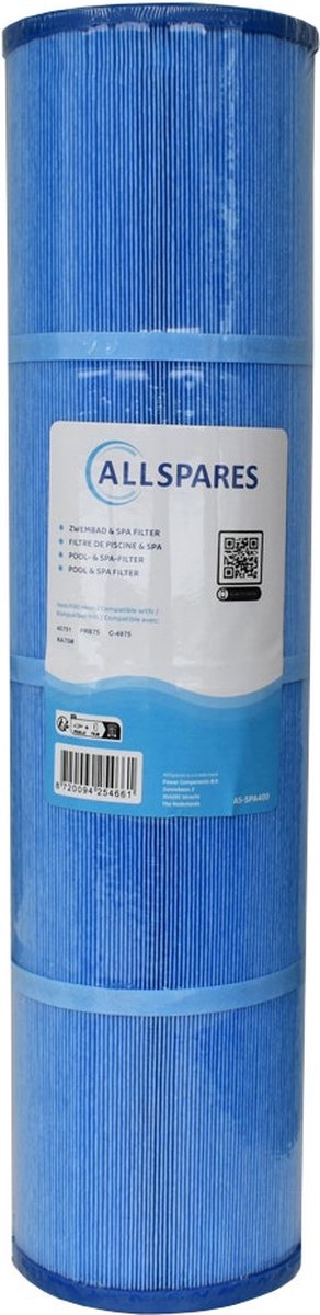 AllSpares Waterfilter voor Spa/Zwembad geschikt voor SC733-S / PRB75-M / FC-2395M (Ø127x511mm)