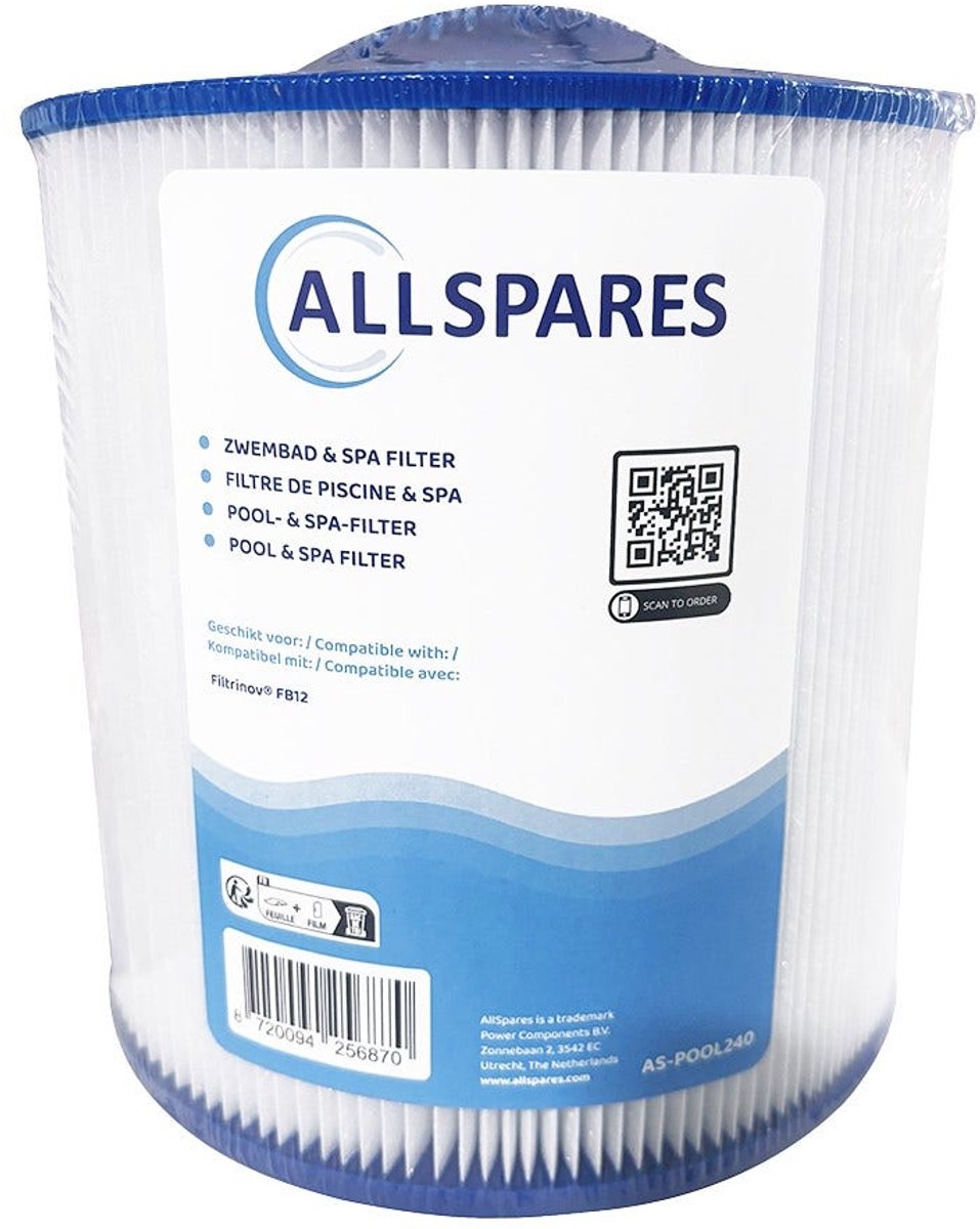 AllSpares Waterfilter voor Zwembaden geschikt voor Filtrinov FB12 (Ø175x205mm)