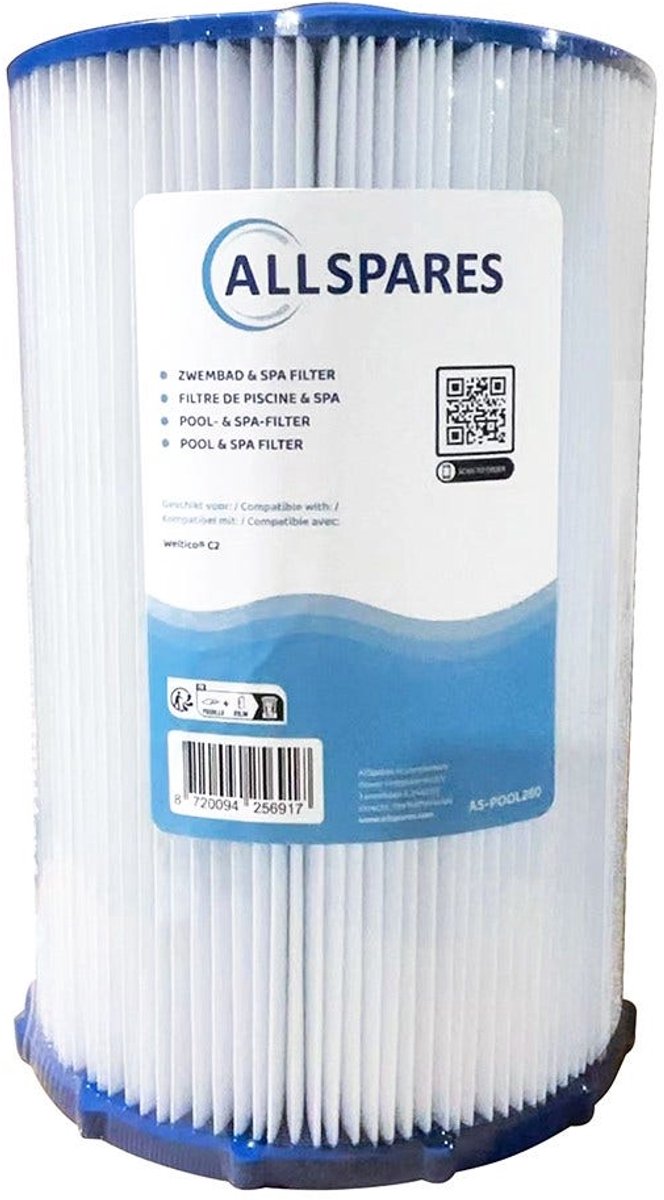 AllSpares Waterfilter voor Zwembaden geschikt voor Weltico C2 / 62612 (Ø180x270mm)
