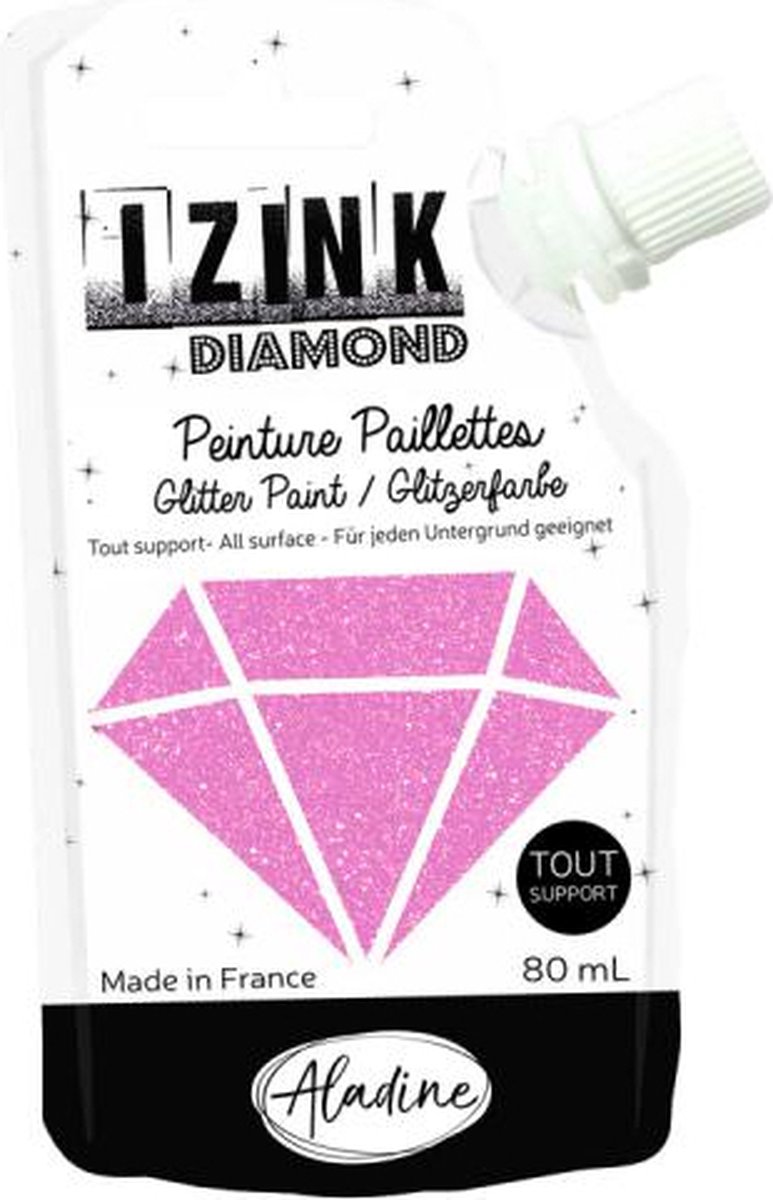 IZINK Diamond glitterverf/pasta - 80 ml, babyroze