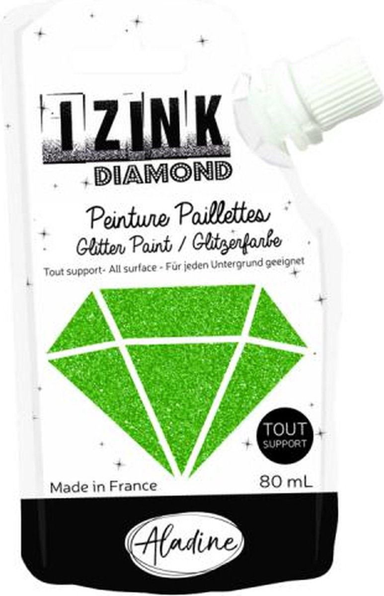 IZINK Diamond glitterverf/pasta - 80 ml, groen
