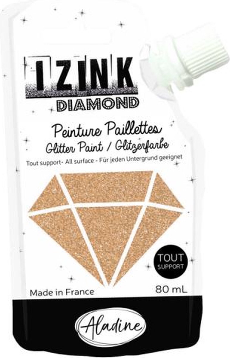 IZINK Diamond glitterverf/pasta - 80 ml, lichtgoud