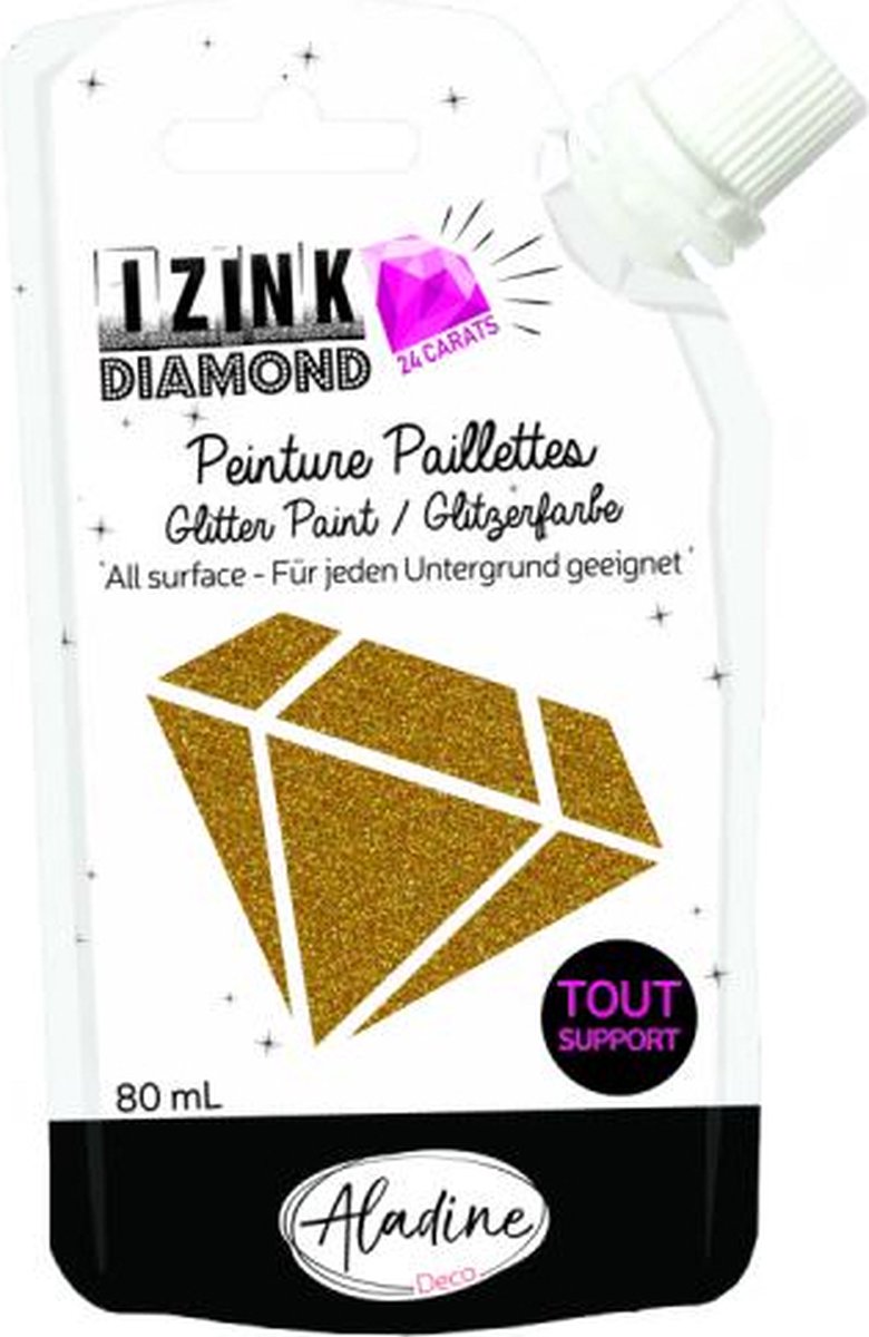 IZINK Diamond glitterverf/pasta 24 karaat- 80 ml, goud