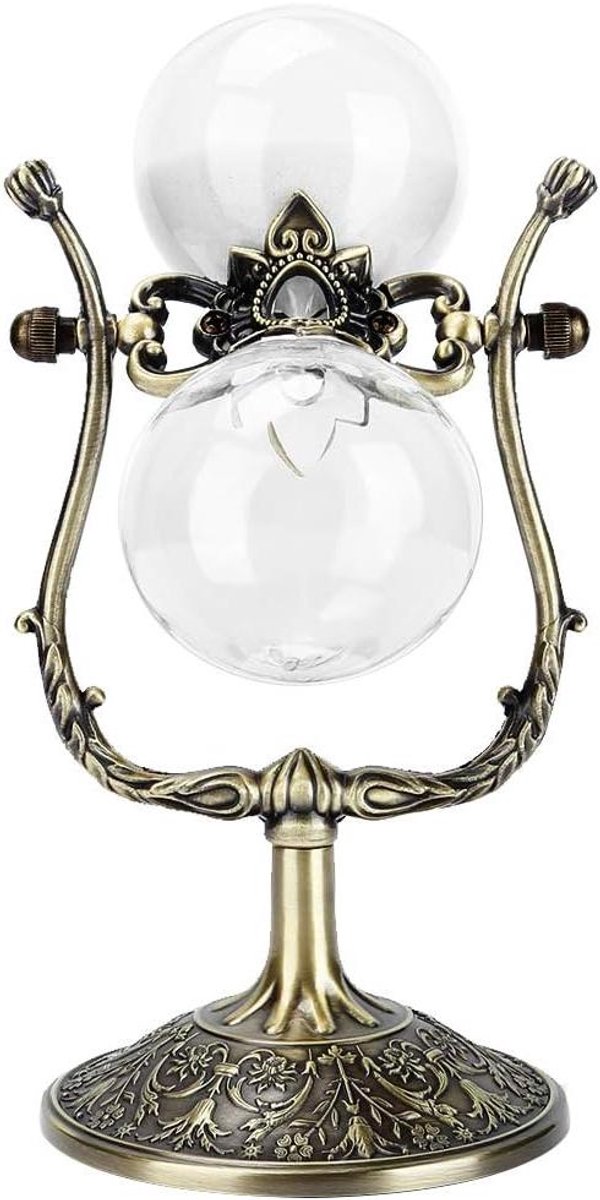 Allecta - Vintage Zandloper Timer 15 Minuten Metaal en Glas voor Studie en Keuken Decoratie