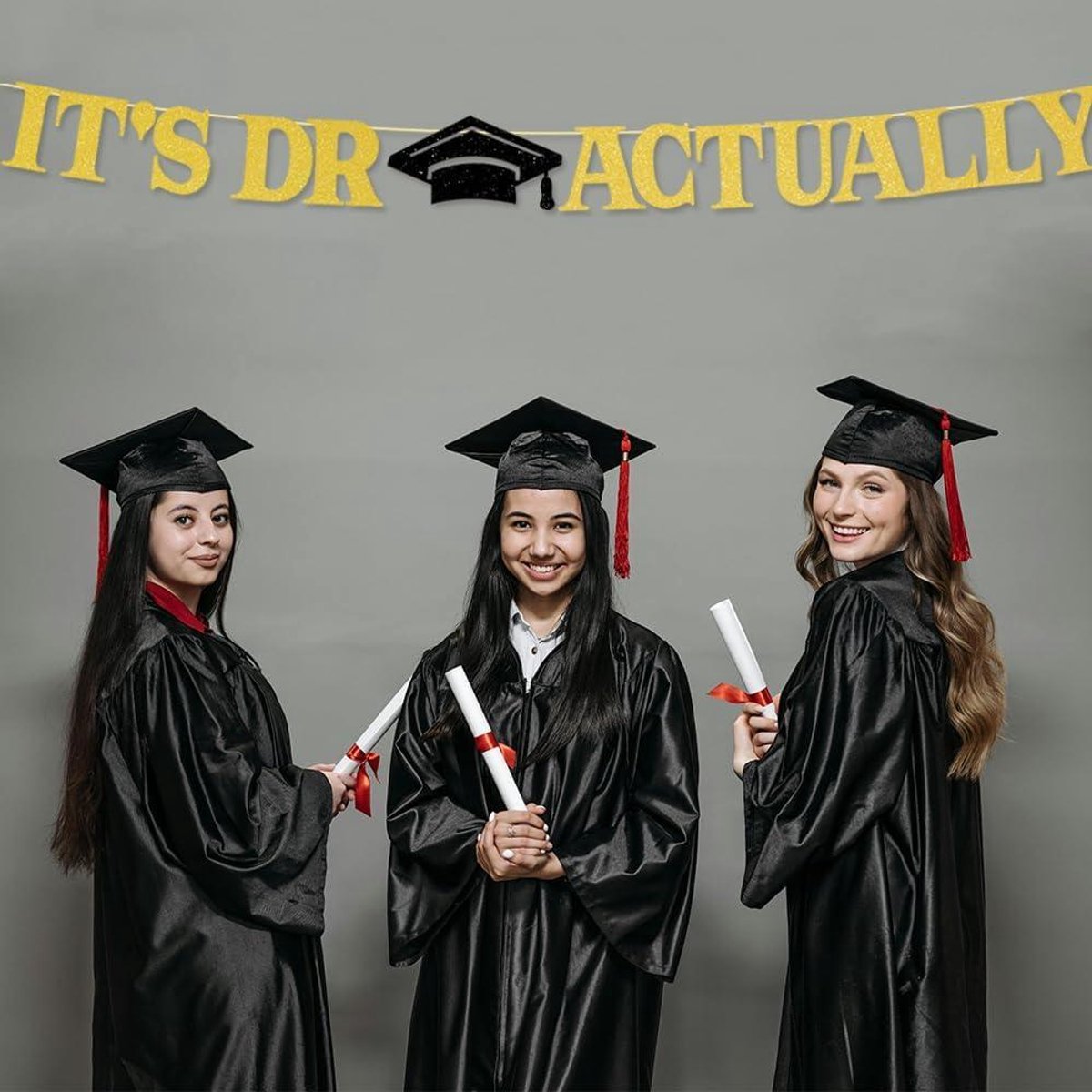 Allecto Plus - Afstudeerdecoratie voor Dr Afstuderen - Feestdecoratie met dokterstitel - Hangslinger met felicitatie - Feestaccessoires Dr