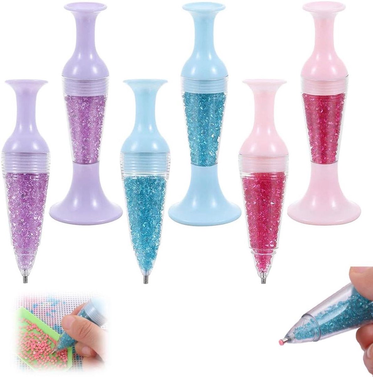 Allecto Plus - Diamond Painting Pennen Set van 3 Met Hervulbare Punt - Schilderen op Nummer Gereedschap en Accessoires - Nagelkunst Benodigdheden