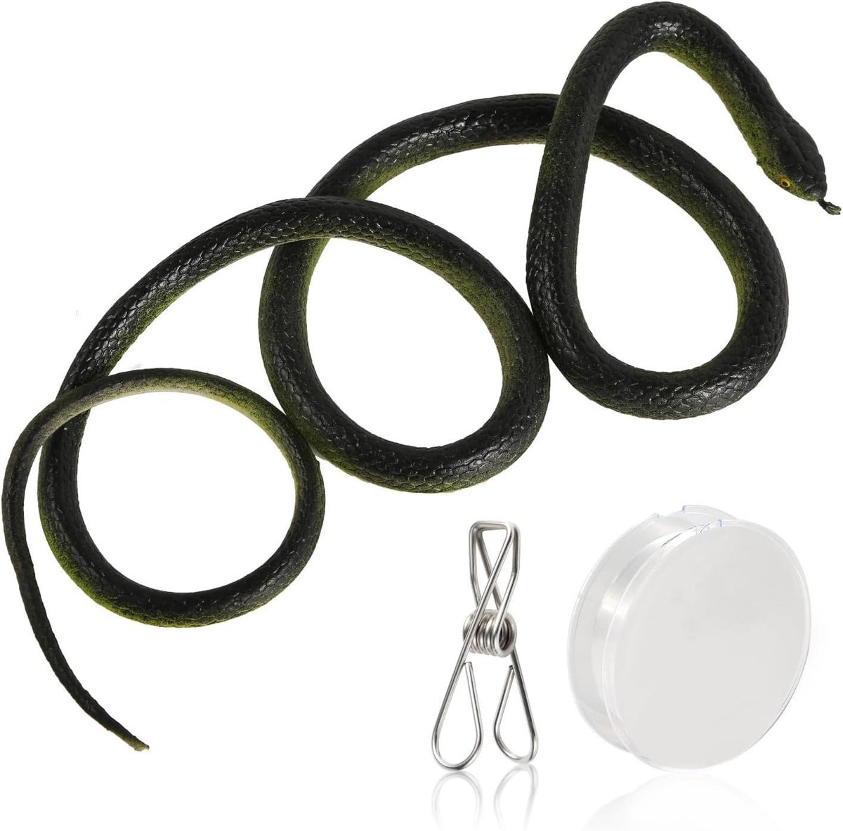 Allecto Plus - Grappige Golf Slang Prank voor Plagen - 120cm lang - Speelgoed DIY Snake on a String - Kunststof Snake Prank met Clip