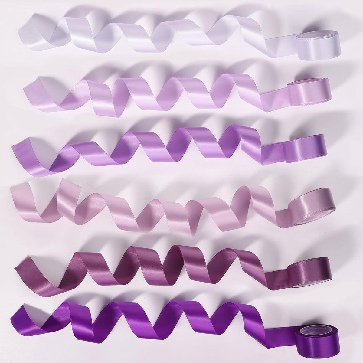 Allecto Plus - Satijnen Lint voor Bloemboeket en Decoratie - Paars en 5 andere kleuren - 25mm x 457m - Dubbelzijdig voor Bruiloft en Babyshower Feesten