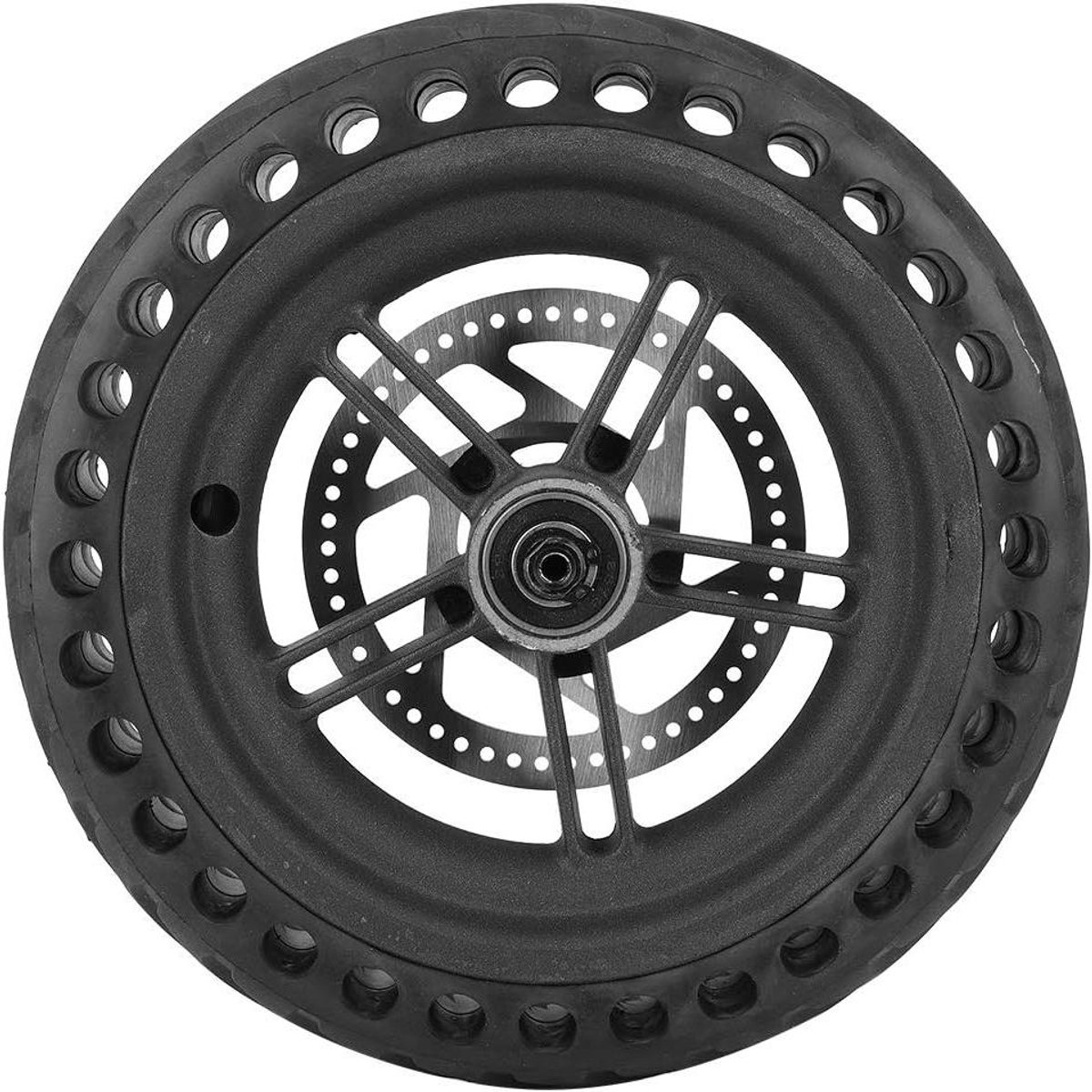 Allecto plus - Massieve Scooterbanden met Naaf en Remschijf - Pechbestendig Achterwiel - Schokdempend - Geschikt voor Elektrische Steps