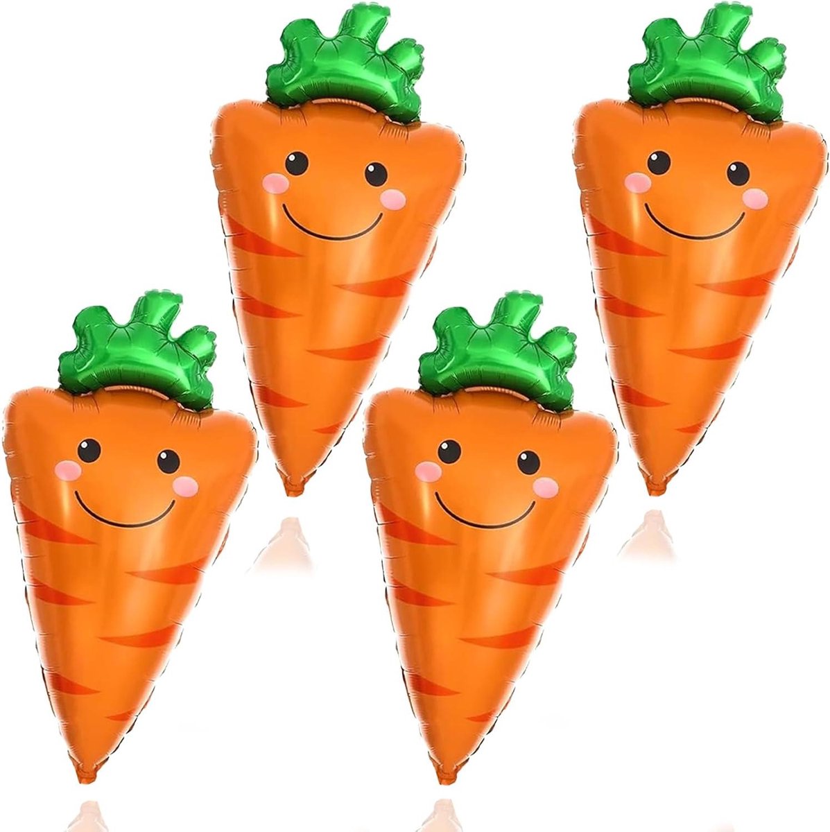 Allecto plus - Set van 4 Paasballonnen: groente folieballon voor kinderen & feest met pastoraal thema voor verjaardag celebrations