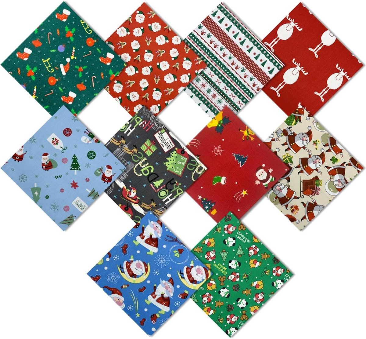 Allecto plus - Stof Katoen Kerst 10 Stuks 50 x 80 cm 40 x 50 cm 25 x 25 cm Modieus Patroon Naaien Quilten Kleding Craft Decoratie Handwerk
