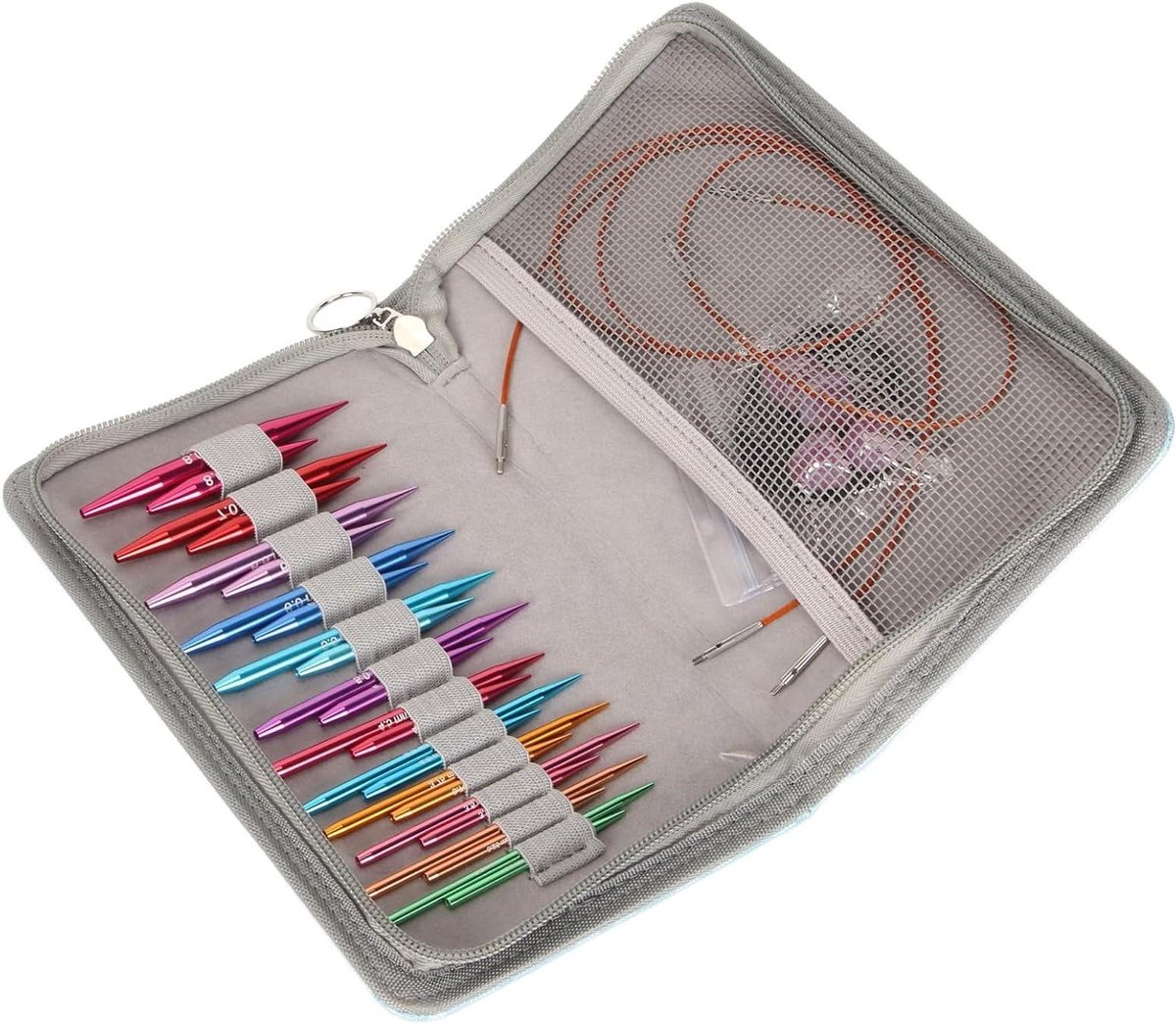 Allecto plus - Verwisselbare Breinaalden Set voor Handwerk en Breiwerk - Rondbreinaalden 3 tot 8 mm - Naaldpuntset - Breinaald Tips