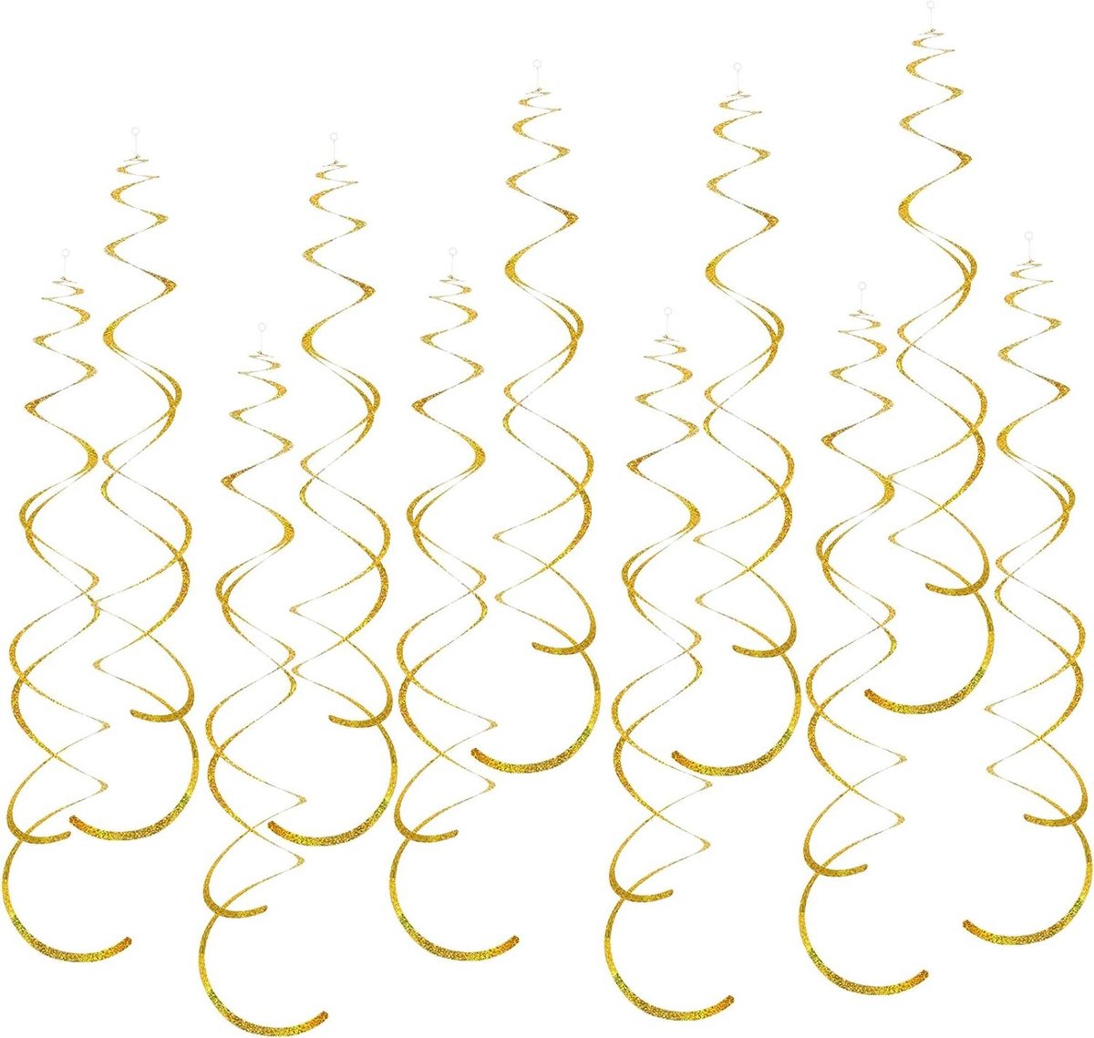 Allecto Premium - 30 stuks spiraalslinger hangende folie wervels voor bruiloft decoratie - Feest slingers plafondhangers - Verjaardag & Valentijnsdag feestdecoratie