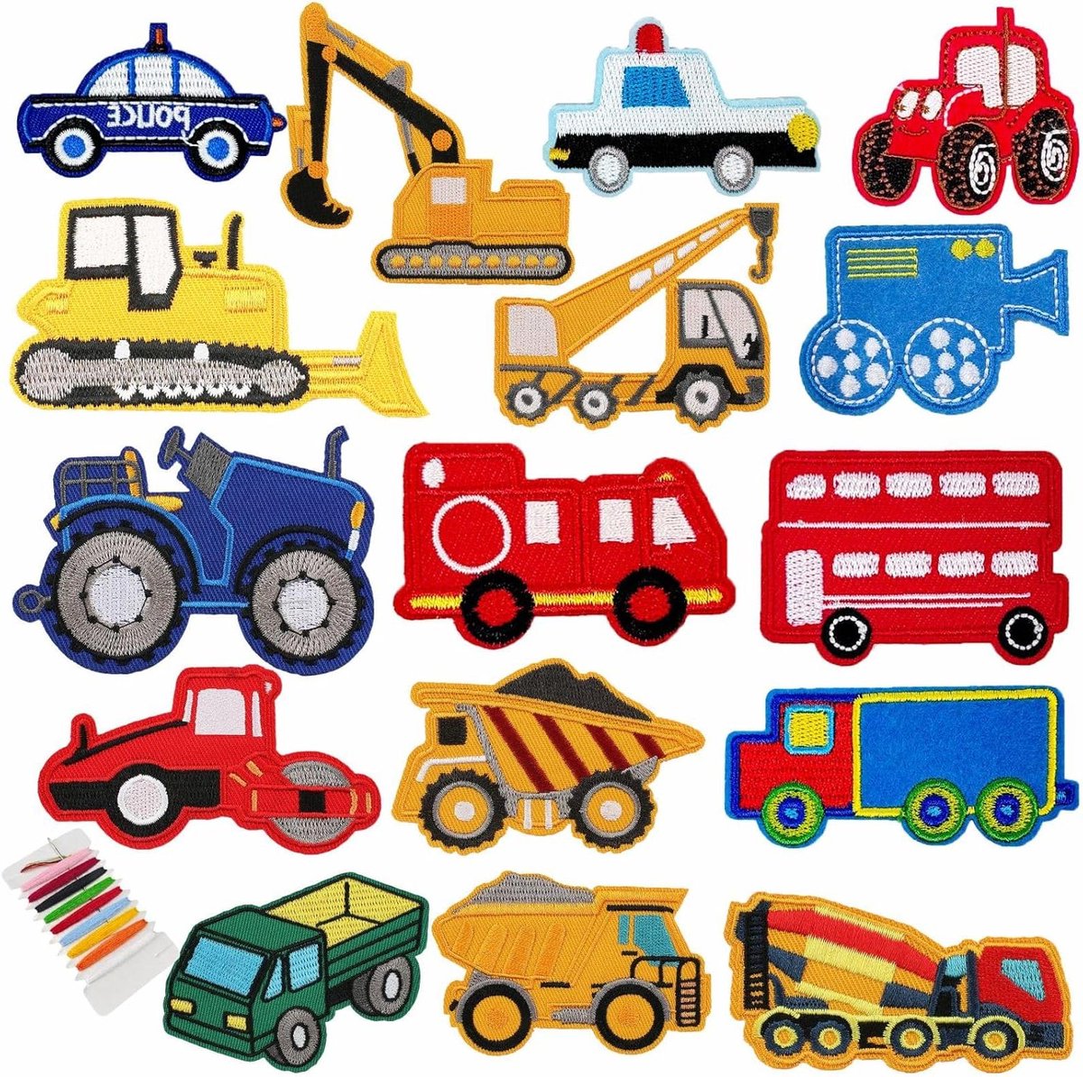 Allecto plus - 16 stuks opstrijkbare patches voor kleding DIY borduurstickers - kinderen - jassen - rugzakken - jeans